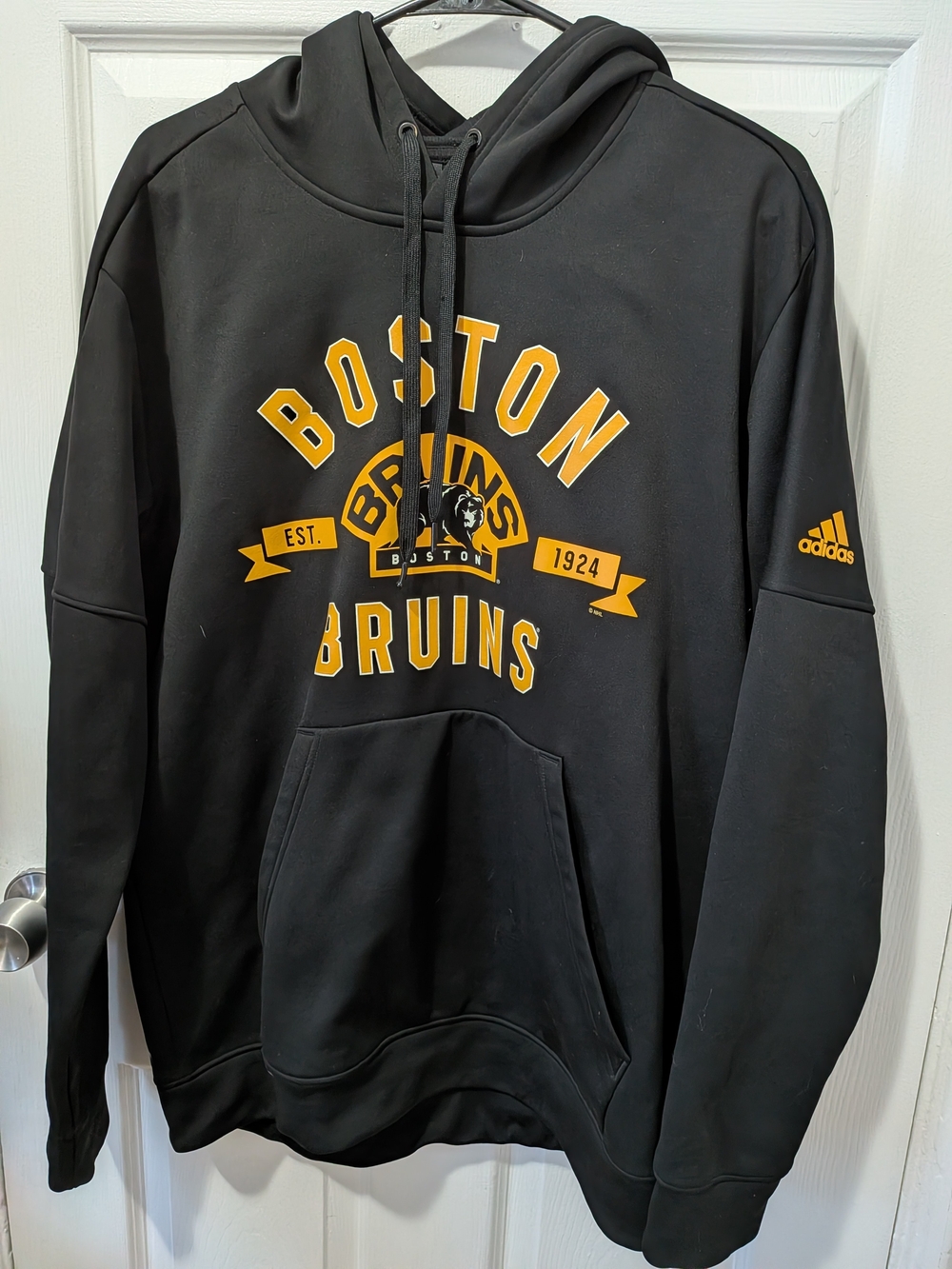 Adidas NHL Boston Bruins Pullover Hoodie • Black Vintage Crest EaST 1924 Size M